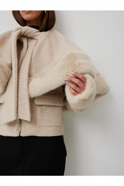 Шуба V&N Fashion 1090 бежевый - фото 12