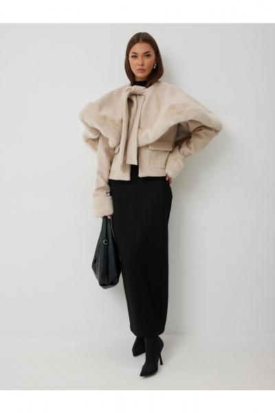 Шуба V&N Fashion 1090 бежевый - фото 3