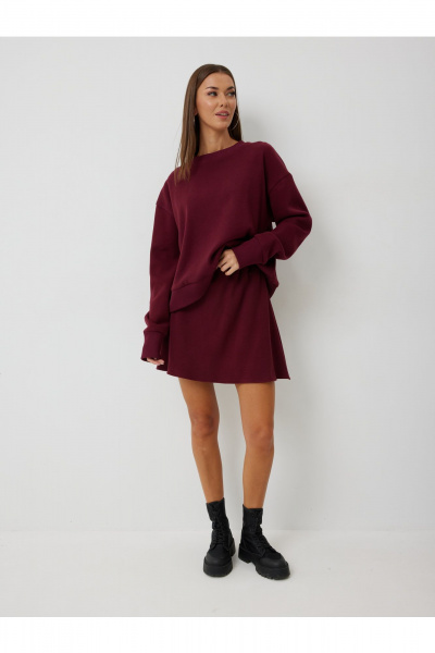 Свитшот, юбка V&N Fashion 1082 бордовый - фото 2