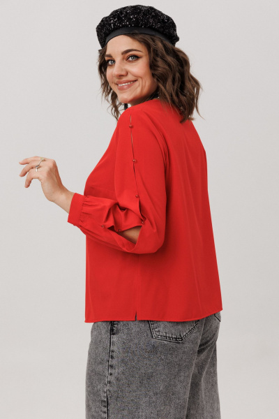 Блуза Anelli 1802 красный - фото 5