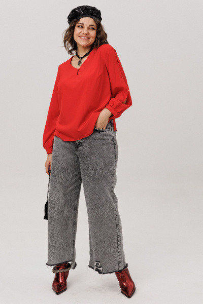 Блуза Anelli 1802 красный - фото 2