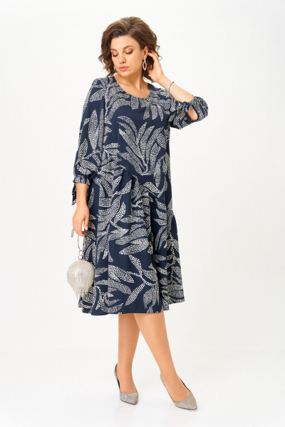 Платье Michel chic 2164/1 синий узор - фото 3
