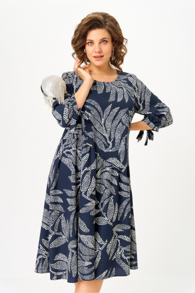 Платье Michel chic 2164/1 синий узор - фото 2