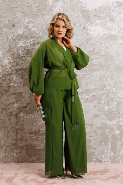 Блуза, брюки Anastasia 1063.1 травяной_зеленый - фото 4