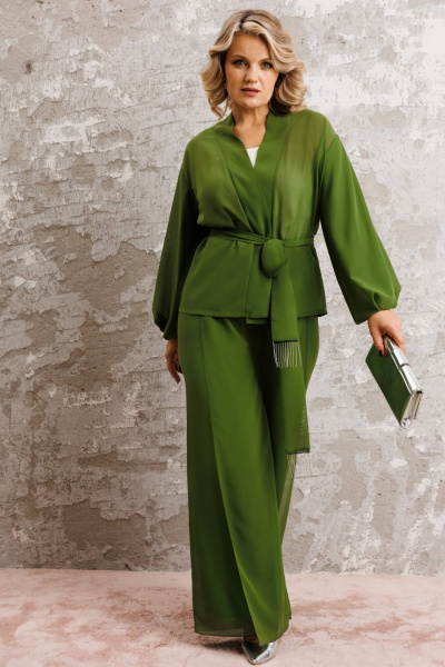 Блуза, брюки Anastasia 1063.1 травяной_зеленый - фото 3