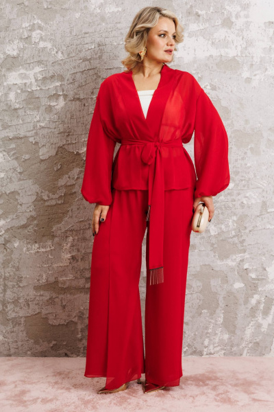 Блуза, брюки Anastasia 1063.1 красный - фото 2