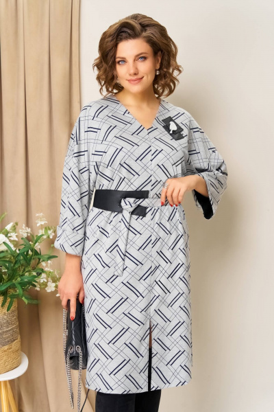 Платье VOLNA 1443 светло-серый - фото 4