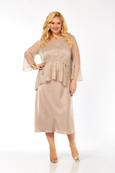 Блуза, платье Элль-стиль 2451 пудра - фото 13