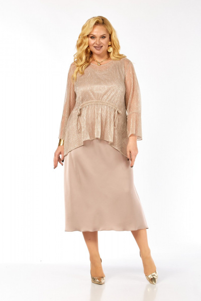 Блуза, платье Элль-стиль 2451 пудра - фото 11