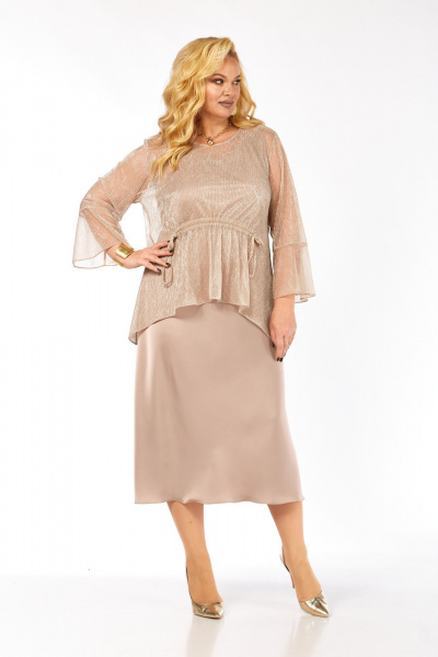 Блуза, платье Элль-стиль 2451 пудра - фото 9