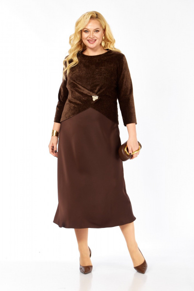 Блуза, платье Элль-стиль 2452 шоколад - фото 1