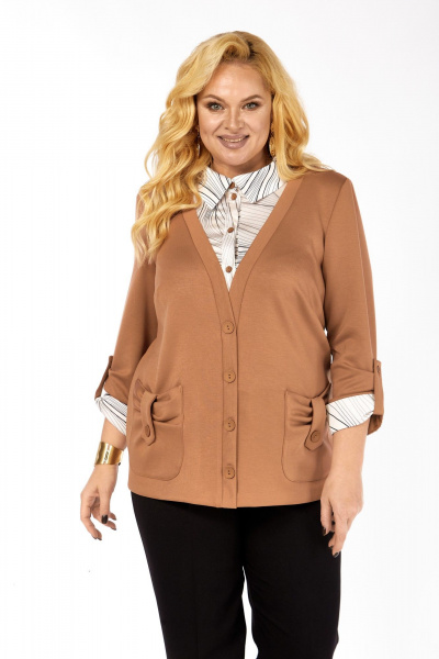 Джемпер Элль-стиль 541/12 охра - фото 2