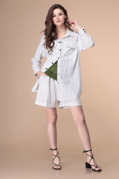 Блуза, топ, шорты Romanovich Style 3-2174 белый/зелень - фото 3