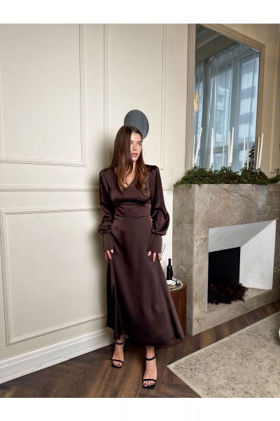 Платье THE.WOMAN 0398 шоколад - фото 1