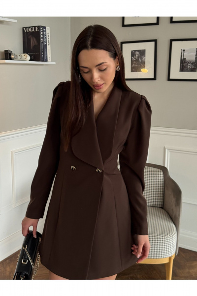 Платье THE.WOMAN 0251-1 шоколадный - фото 3