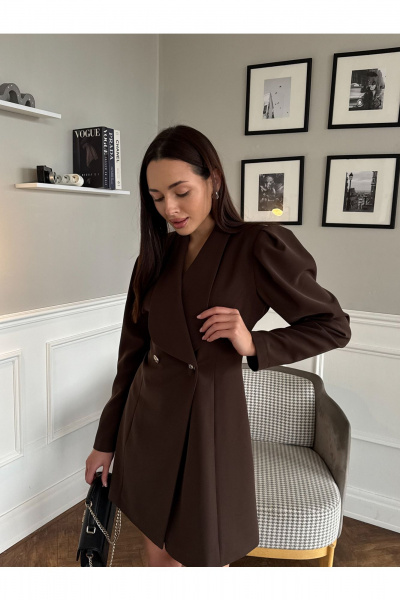 Платье THE.WOMAN 0251-1 шоколадный - фото 1