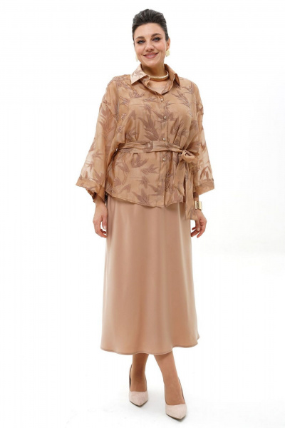 Блуза, платье Alani Collection 2429 бежевый - фото 7