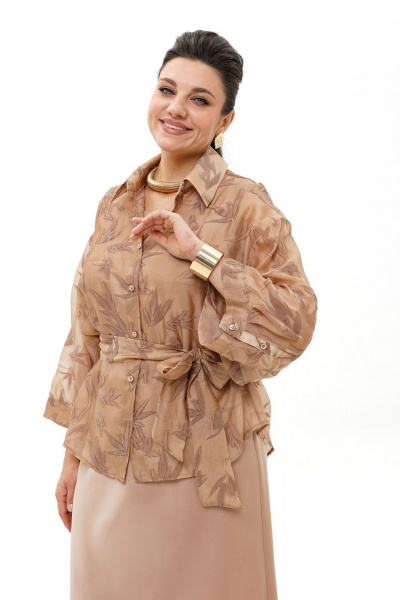 Блуза, платье Alani Collection 2429 бежевый - фото 4