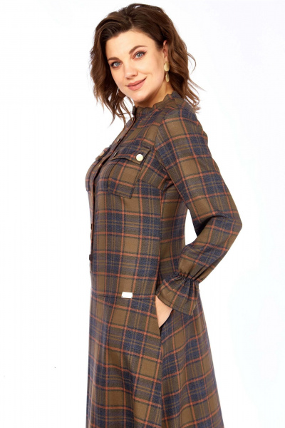 Платье Celentano 5075 бежево-красная_клетка - фото 10