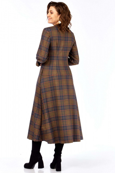 Платье Celentano 5075 бежево-красная_клетка - фото 8