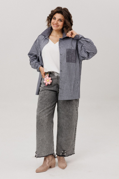 Рубашка Anelli 1800 пепельный_туман - фото 2