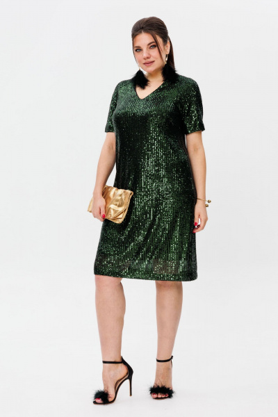 Платье Anelli 1797 изумруд - фото 5