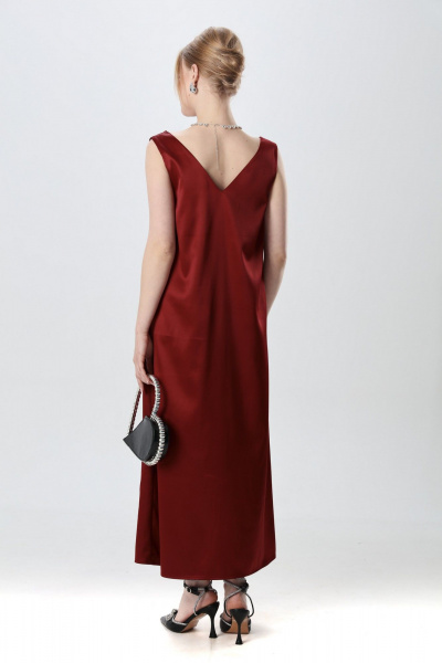 Джемпер, платье NikVa 1013-1 серебро и бордо - фото 9