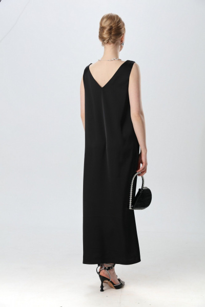 Джемпер, платье NikVa 1013-2 серебро и чёрный - фото 11