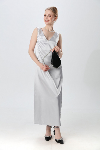 Джемпер, платье NikVa 1013-3 серебро - фото 4