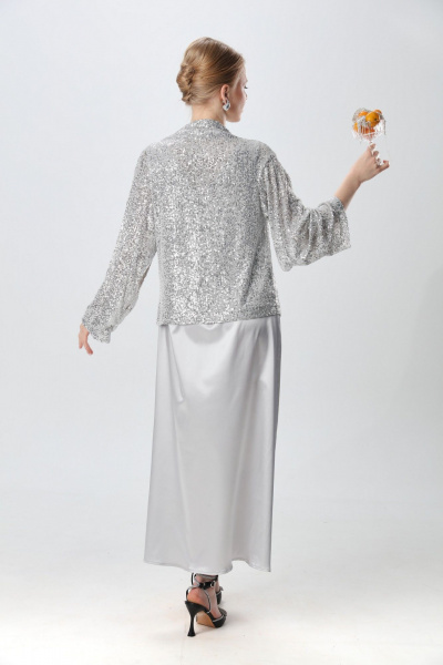 Джемпер, платье NikVa 1013-3 серебро - фото 3