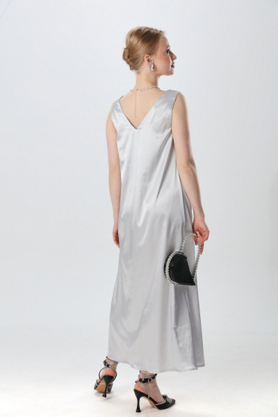 Платье NikVa 1014-3 серебро - фото 3