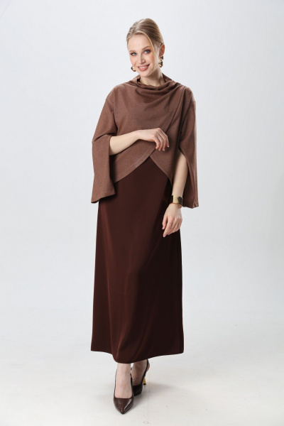 Платье NikVa 1014-5 шоколад - фото 5