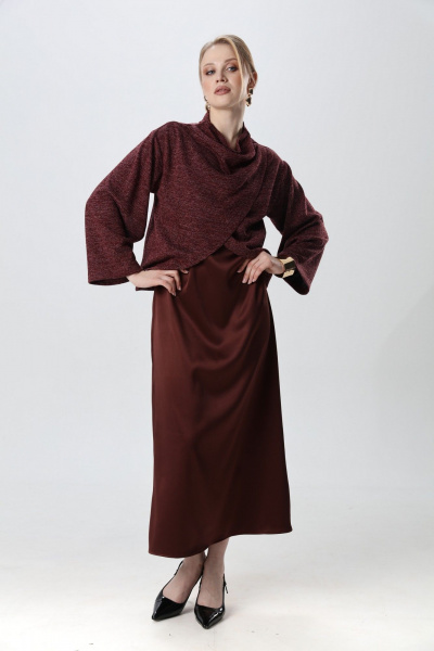 Платье NikVa 1014-7 махагон - фото 6