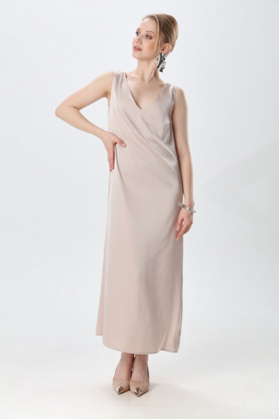 Джемпер, платье NikVa 1015-1 капучино и крем-брюле - фото 4