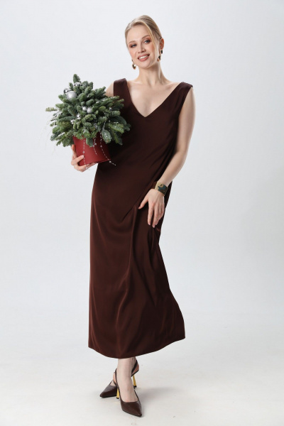 Джемпер, платье NikVa 1015-2 капучино и шоколад - фото 8