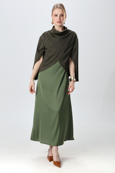 Джемпер, платье NikVa 1015-3 зелень - фото 8