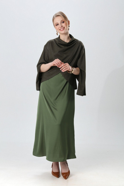 Джемпер, платье NikVa 1015-3 зелень - фото 7