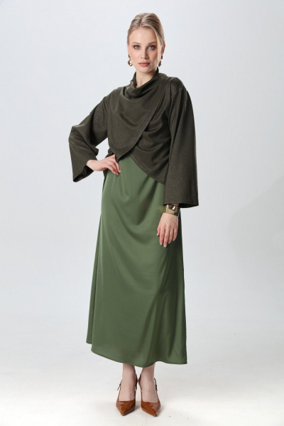 Джемпер, платье NikVa 1015-3 зелень - фото 2