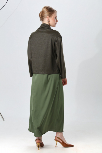 Джемпер, платье NikVa 1015-3 зелень - фото 6