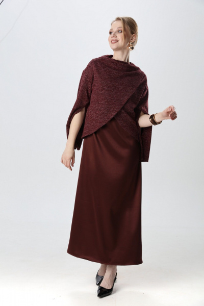 Джемпер, платье NikVa 1015-4 махагон - фото 6