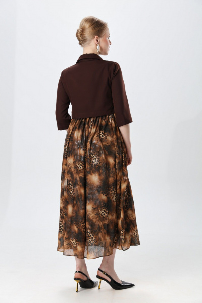 Платье NikVa 514-5 шоколад и кофейный леопард - фото 8