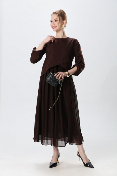 Платье NikVa 740-24 шоколад - фото 11