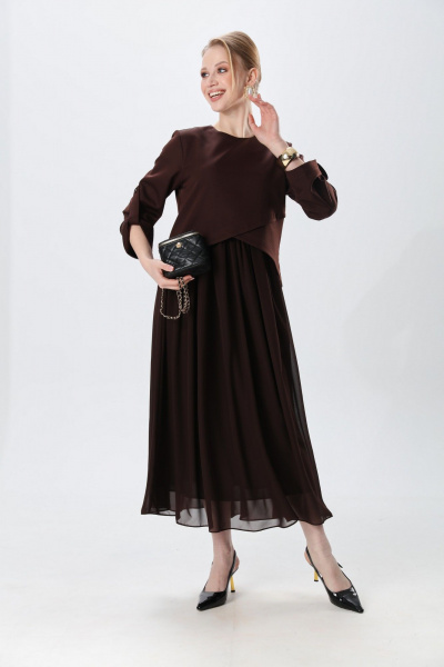 Платье NikVa 740-24 шоколад - фото 6