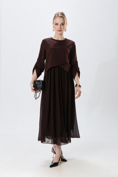 Платье NikVa 740-24 шоколад - фото 5