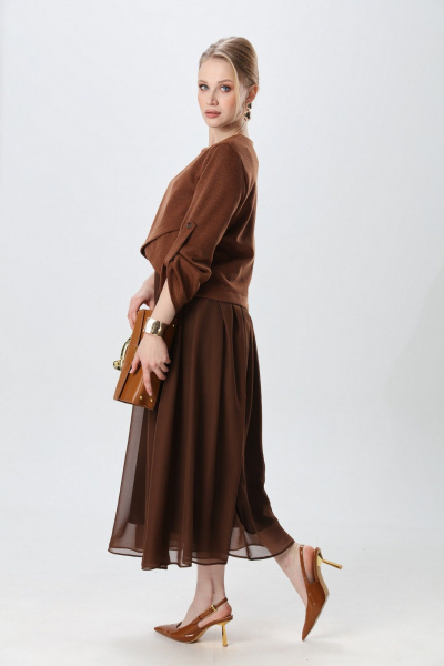 Платье NikVa 740-25 кофе с молоком - фото 9