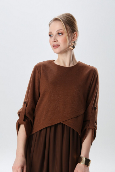 Платье NikVa 740-25 кофе с молоком - фото 5