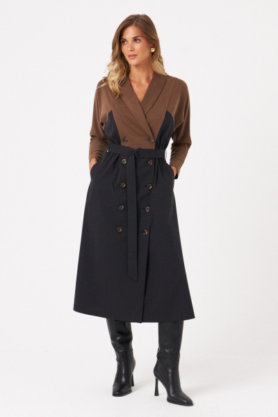 Платье Панда 115380 черно-коричневый - фото 3