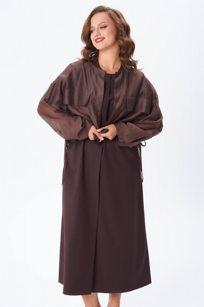 Бомбер, платье TVIN 7877 шоколад - фото 7