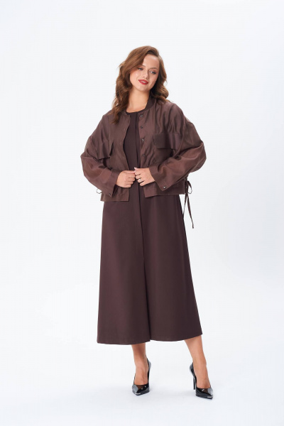 Бомбер, платье TVIN 7877 шоколад - фото 3