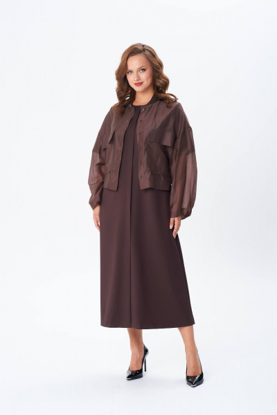 Бомбер, платье TVIN 7877 шоколад - фото 2